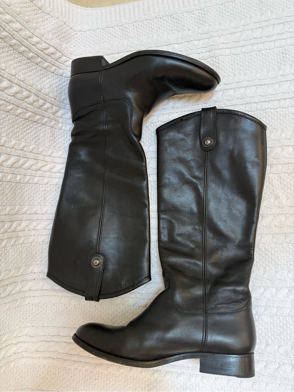 Frye Black Leather Knee-High Boots
